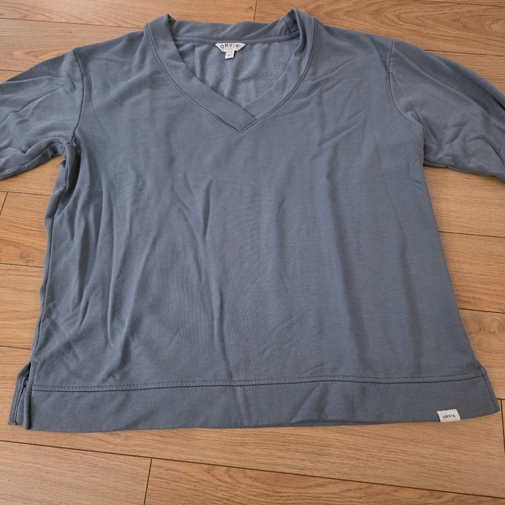 Orvis V Neck Jersey Knit Sweater- L - Picture 7 of 12